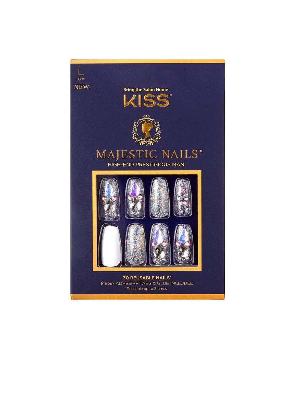 KISS Majestic & Assorted Press-On Nail Sets - Pink, Peach, Clear, Glitter BUNDLE - Picture 3 of 13